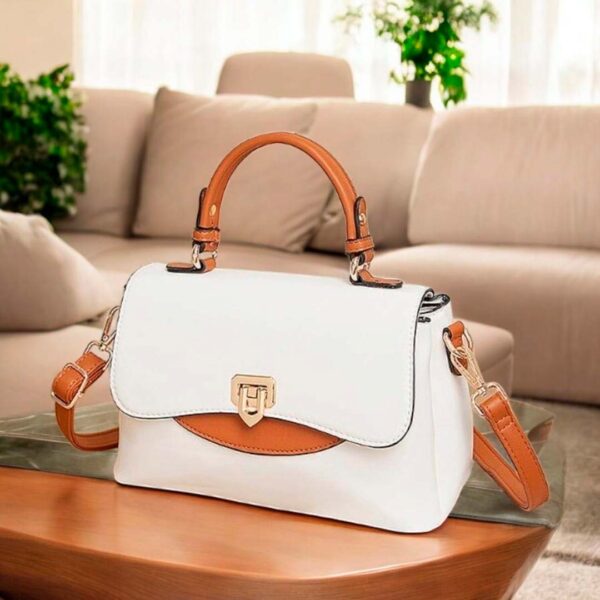 Bolsa Suelen Off White com Caramelo