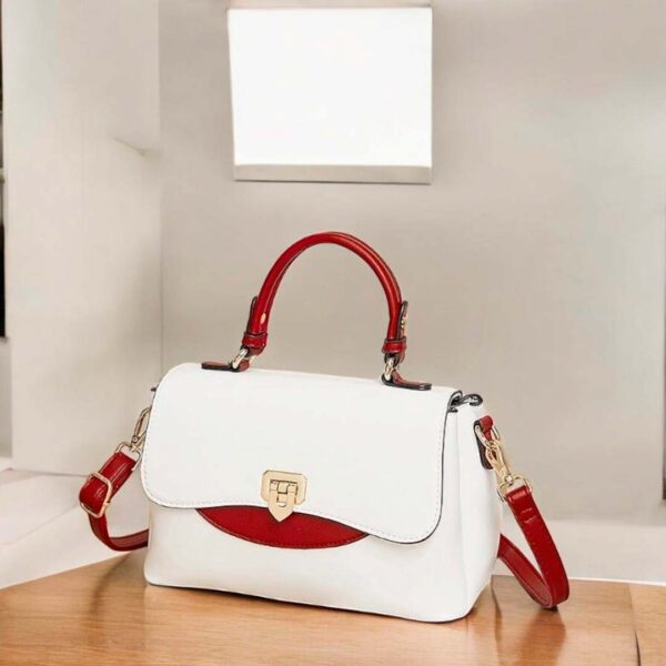 Bolsa Suelen Off White com Vermelho