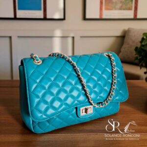 Bolsa Matelassé Azul Ciano
